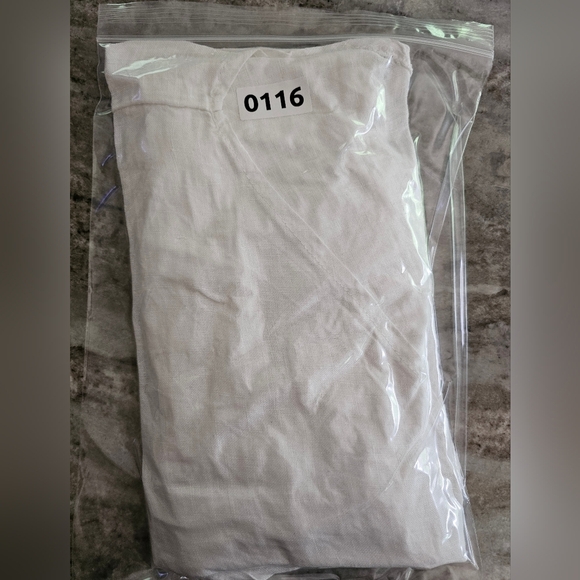 Vintage Made in Italy 100% Linen Y & H Moda, White Tunic with Bronze Button L - Picture 9 of 9